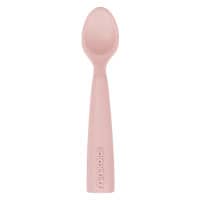 Cuillère 100% silicone alimentaire, couleur rose poudré. Vendu par Rêves de Fil.