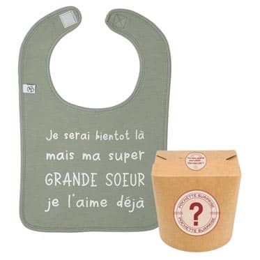 Pochette surprise "Ma super grande soeur je l’aime déjà". Vendu par Rêves de Fil.