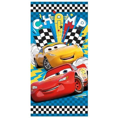 Serviette de bain ou de plage Cars Flash McQueen personnalisable vendu par rêves de fil.