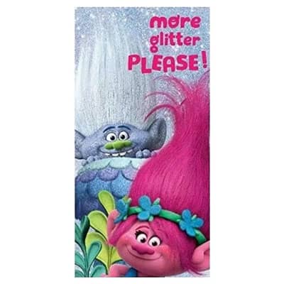 Serviette de bain ou de plage les trolls personnalisable, vendu par rêves de fil.