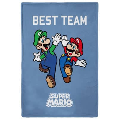 Plaid, couverture Mario et Luigi personnalisable, vendu par rêves de fil.