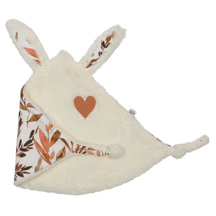 Doudou lapin petit cœur collection Caramel Forest, vendu par Rêves de fil.