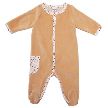 Pyjama - Dors-bien velours sable / imprimé terrazzo BB&Co vendu par rêves de fil